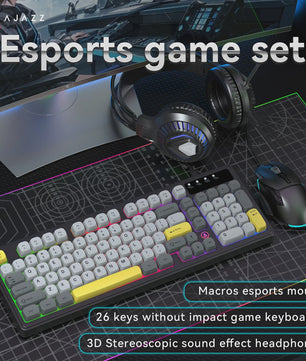 AJAZZ AT120 Gaming Set: Toetsenbord, Muis & Headset - 3-in-1 USB Peripherals