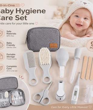 Complete Baby Verzorgingsset 9 Delig - Essentiële Baby Hygiëne Kit