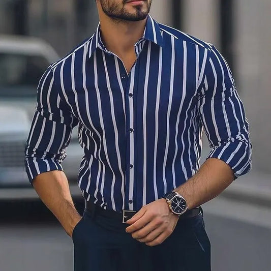 Herenshirt met Verticale Strepen - Stijlvol en Comfortabel Casual en Gekleed Shirt
