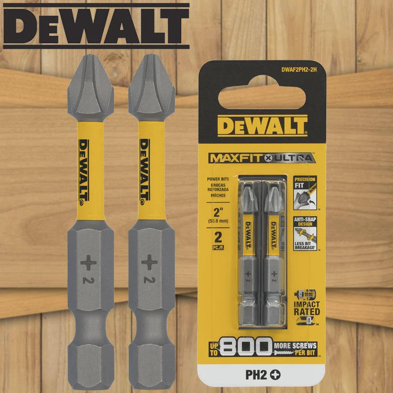 DEWALT MAXFIT X ULTRA PH2 Impact Schroefbits 50mm - 2 Stuks - Tot 800 Schroeven Meer Per Bit