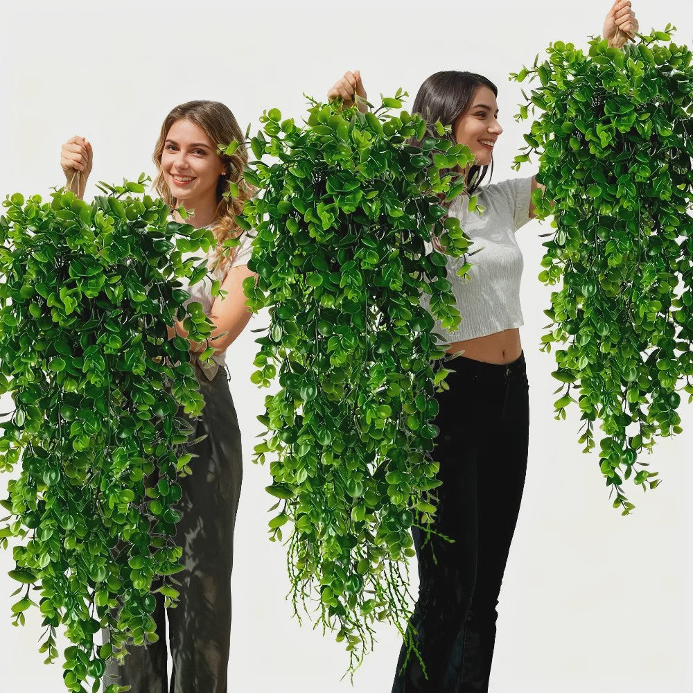 Set van 4 Kunstplanten Eucalyptus - Hangplanten met UV-bestendigheid voor Buiten & Binnen Decoratie