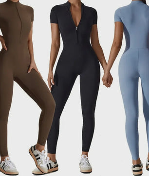 Naked Jumpsuit: Short Sleeve Yoga & Fitness Pak - Sneldrogend & Ademend