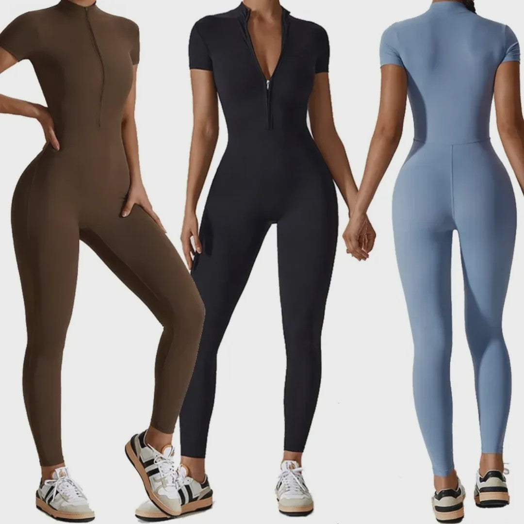 Naked Jumpsuit: Short Sleeve Yoga & Fitness Pak - Sneldrogend & Ademend