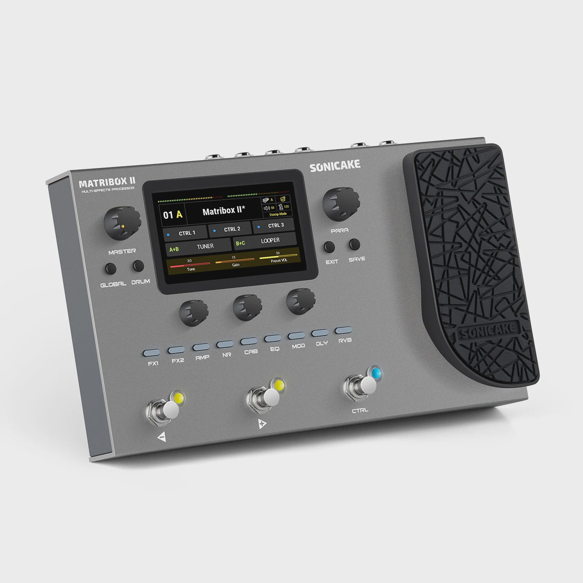 SONICAKE Matribox II Gitaar & Bass Multi-Effect Processor met Expression Pedal, FX Loop, USB