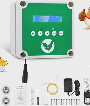 Automatische Kippenhok Deur Oplegger met Afstandsbediening, Sensor & Timer - 3 Voedingsopties