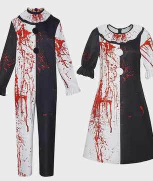 Bloedige Art the Clown Kostuum - Terrifier Killer Clown Jumpsuit voor Halloween & Carnavalsfeest