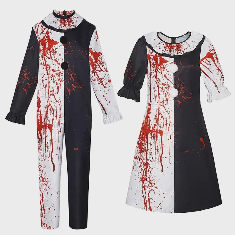 Bloedige Art the Clown Kostuum - Terrifier Killer Clown Jumpsuit voor Halloween & Carnavalsfeest