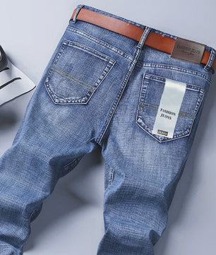 Herens Jeans Rechte Pasvorm Stretch - Zakelijk & Casual Blauw/Zwart Denim Werkbroek