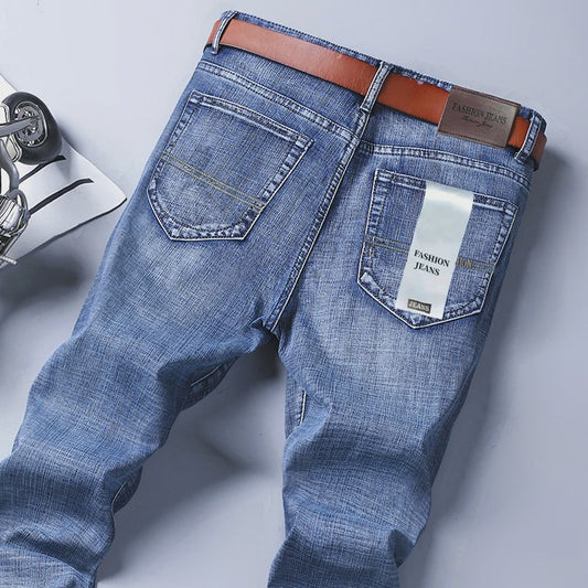 Herens Jeans Rechte Pasvorm Stretch - Zakelijk & Casual Blauw/Zwart Denim Werkbroek