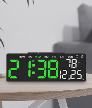 Moderne LED Digitale Wekker met USB, Temperatuur, Datum & Dual Alarm - Automatisch Dimbaar