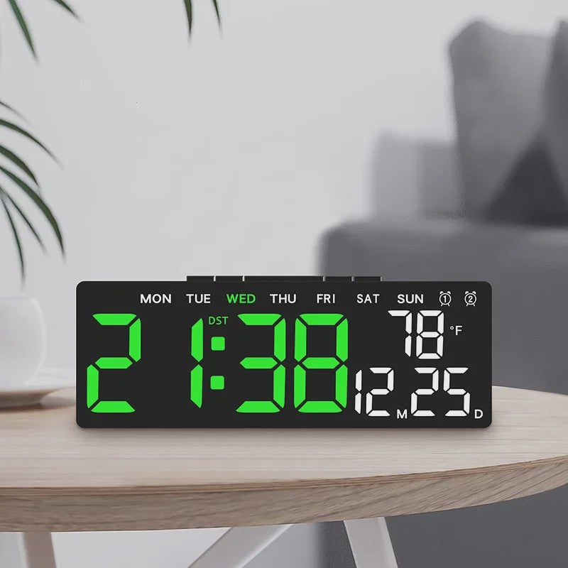 Moderne LED Digitale Wekker met USB, Temperatuur, Datum & Dual Alarm - Automatisch Dimbaar