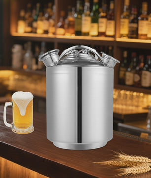 10L RVS Bierleiding Reinigingsvat met 3 Aansluitingen - Tapbier & Voedselopslag