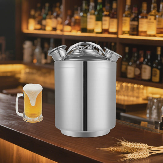 10L RVS Bierleiding Reinigingsvat met 3 Aansluitingen - Tapbier & Voedselopslag