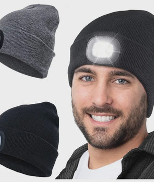 LED Muts met Ingebouwde Verlichting - USB Oplaadbaar, Warm & Unisex voor Nachtelijke Activiteiten