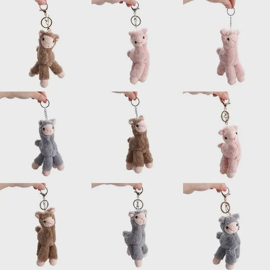 Pluche Alpaca Sleutelhanger - Schattige Knuffel Dierenhanger voor Tassen en Sleutels
