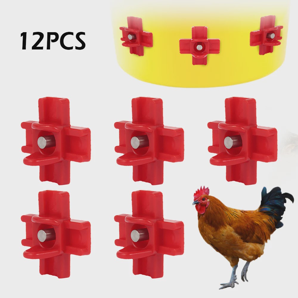 12x Automatische Kippen Drinkbakjes met Nippel - Kippen, Quails en Vogels