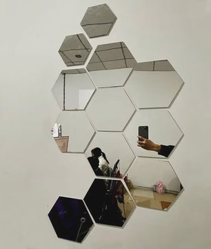 Zelfklevende Hexagon Spiegel Wandstickers - 3D Decoratie voor Elke Ruimte - DIY