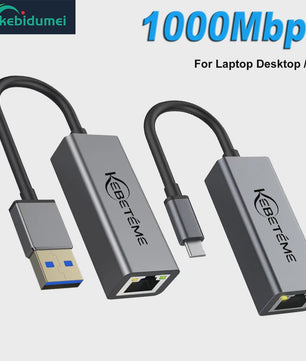 Snelle 1000Mbps USB 3.0 Ethernet Adapter - RJ45 LAN voor PC, MacBook & meer