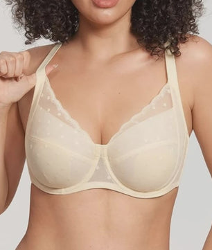 Elegante Kanten Minimizer Bh met Polkadot Dessin - Volledige Bedekking & Stevigheid