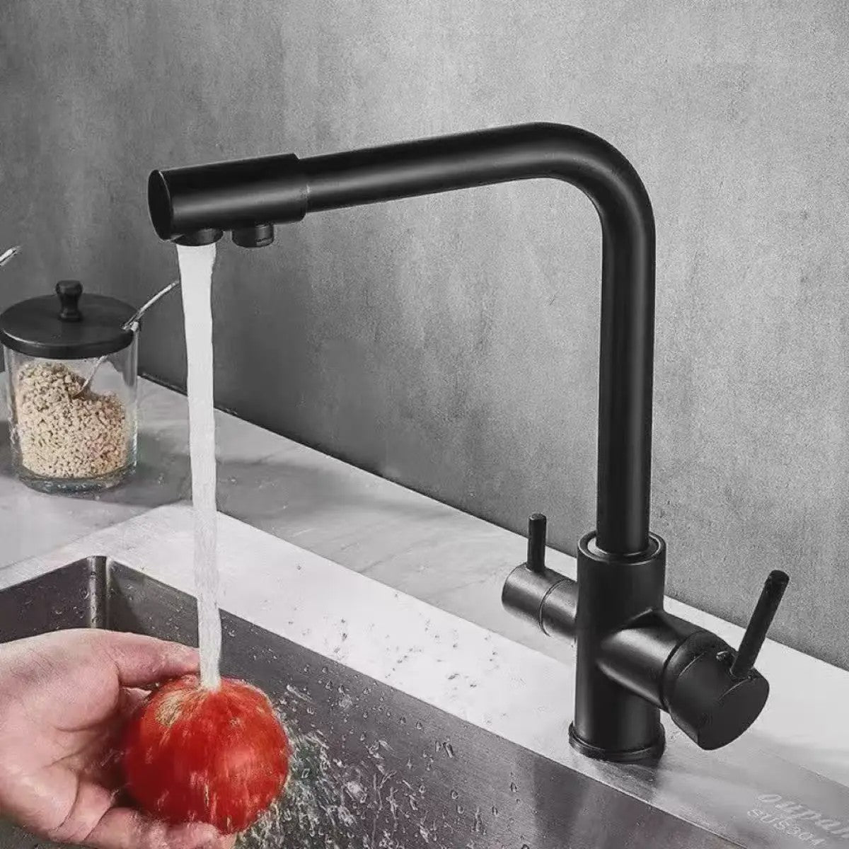 Keukenkraan met Waterfilter en Dubbele Hendel - Zuiver Drinkwater