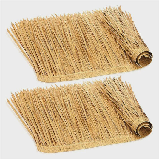 A76X-Thatch Roofing Artifical Grass Roll For Tiki Bar Mexican For Tiki Hut 6.56' X 20" 2Pcs Palm Thatch Palapa Replacement Roof
