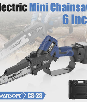 SWANSOFT 6-inch Elektrische Mini Kettingzaag - Krachtige 600W Brushless Motor