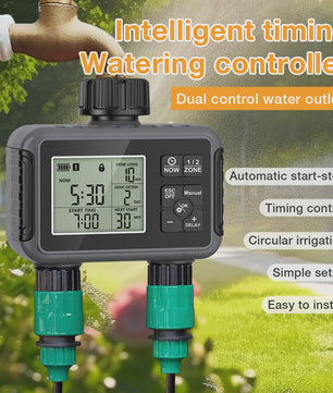 Intelligente Automatische Water Timer met 2 Uitgangen voor Buiten - Programmeerbaar Irrigatiesysteem
