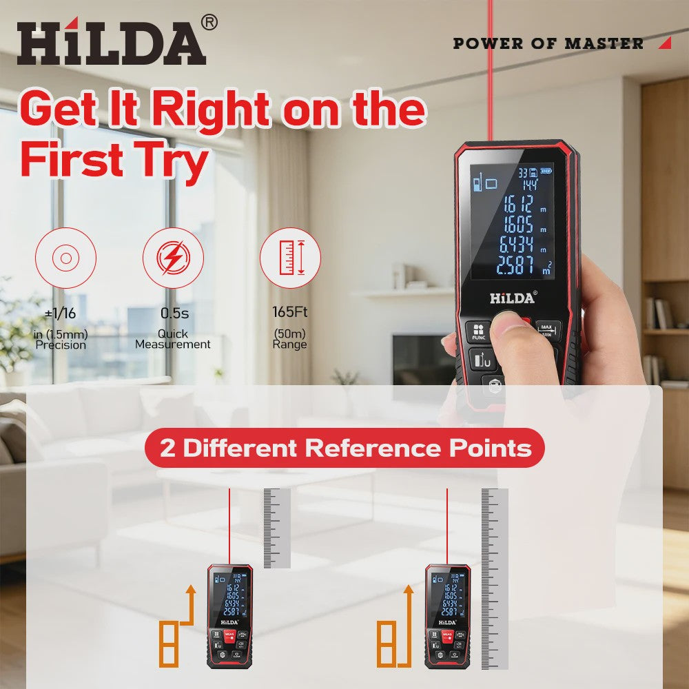 HILDA Digitale Laser Afstandsmeter 50M/100M/120M - Precisie Meetinstrument