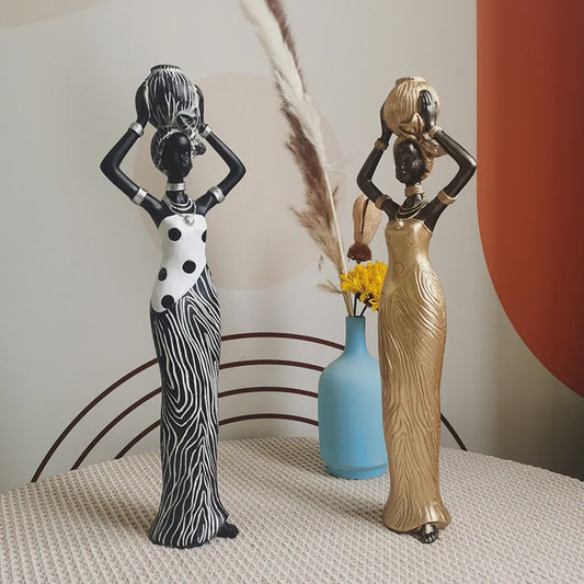 Afrikaanse Retro Decoratie Beeldjes - Stijlvolle Figuren voor Huis en Kast