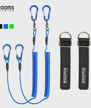 Booms Fishing T02RB1 Hengel Lanyard - 2M Elastisch, Heavy Duty voor Vissen & Kajak (4 stuks)