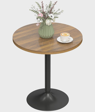 Homcom Ronde Bartafel 60cm met Houten Look - Compact en Stijlvol