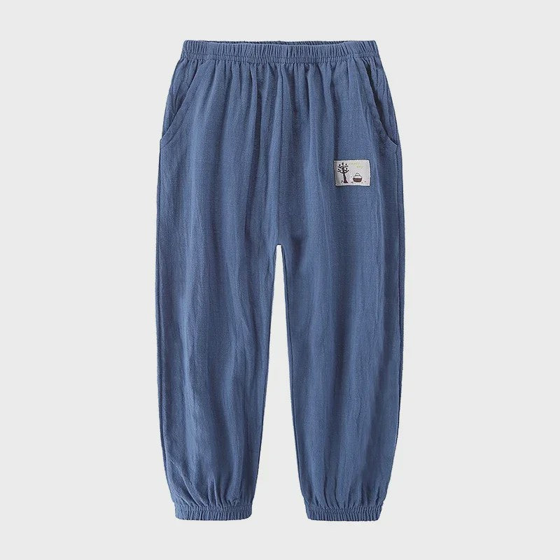 Linnen Kinderbroeken voor Jongens en Meisjes - Zomerse Lange Broek met Elastische Taille (100-160cm)