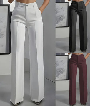 Dames Pantalon Hoge Taille Recht Model - Stijlvolle Suit Pants