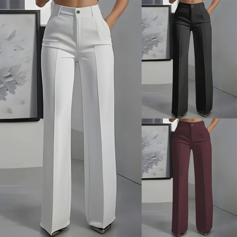 Dames Pantalon Hoge Taille Recht Model - Stijlvolle Suit Pants