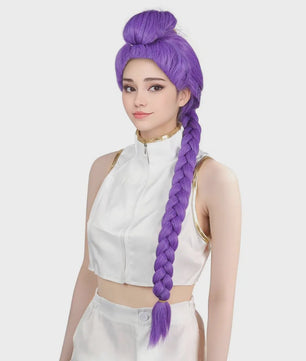 Paarse Vlecht Pruik met Paardenstaart - Anime, Cosplay & Halloween