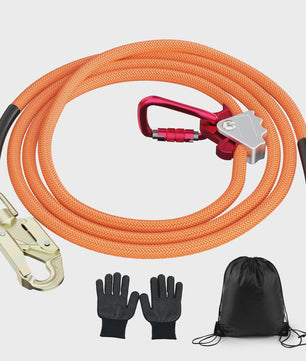 2.4/3/3.6m Steel Wire Core Flip Line Kit Adjustable Climbing Positioning Rope for Arborists Climbers Tree Climbers Outdoors