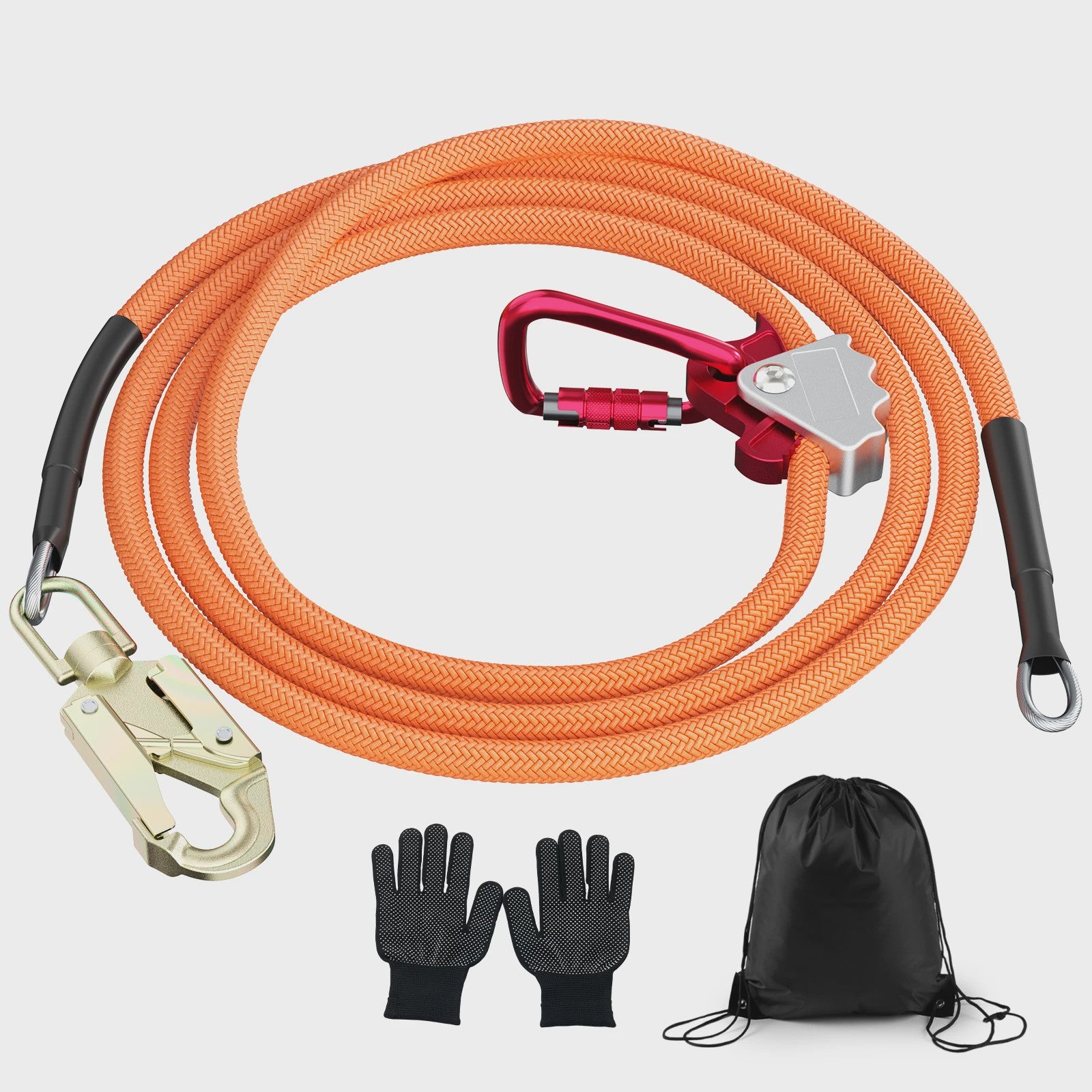 2.4/3/3.6m Steel Wire Core Flip Line Kit Adjustable Climbing Positioning Rope for Arborists Climbers Tree Climbers Outdoors