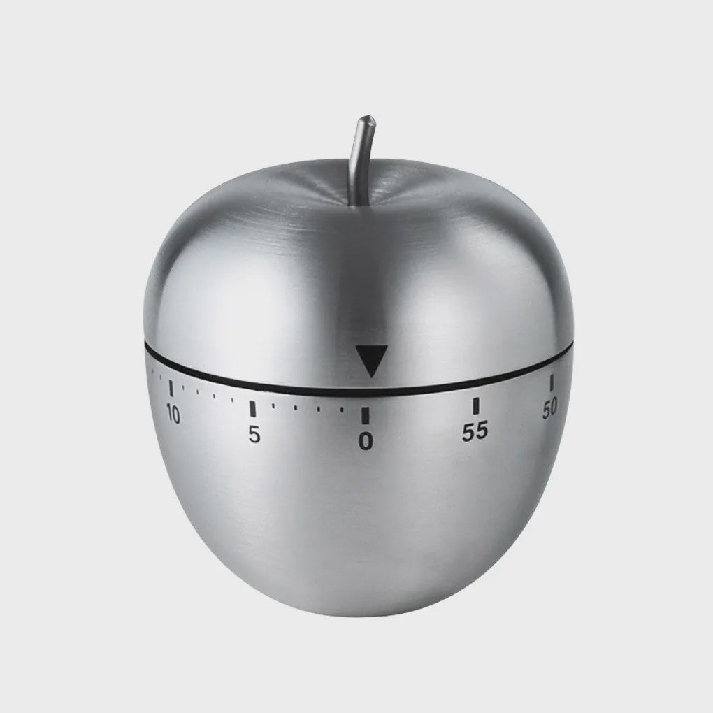 RVS Keuken Timer - Mechanisch, 60 Minuten, Eivormig & Appelvormig Design
