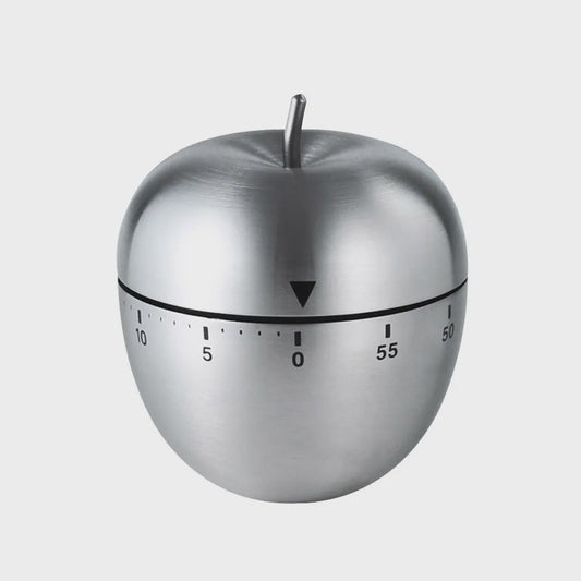 RVS Keuken Timer - Mechanisch, 60 Minuten, Eivormig & Appelvormig Design