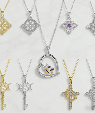 Zilverkleurige Ketting met Zirconia en Keltisch Patroon - Elegant Dames Sieraad