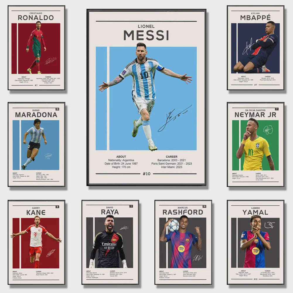 Iconische Maradona Handtekening Poster - Argentinië Voetbal Canvas Muurdecoratie
