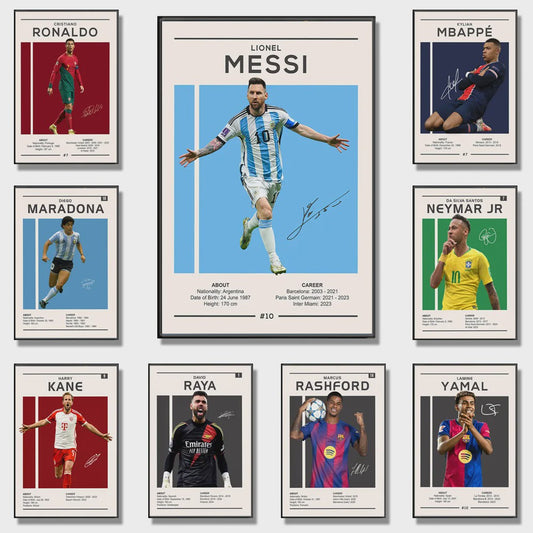 Iconische Maradona Handtekening Poster - Argentinië Voetbal Canvas Muurdecoratie