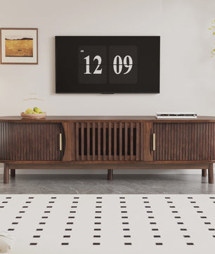 Bruin TV-meubel met Schuifdeuren & Open Vakken - 165 cm Breed - Geschikt voor TV tot 65 inch