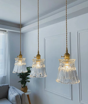 Koperkleurige Glazen Hanglamp - Stijlvolle LED Plafondlamp voor Woonkamer, Slaapkamer & Keuken