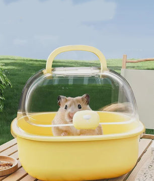 Draagbare Transparante Reiskooi voor Hamsters en Kleine Dieren met Handvat