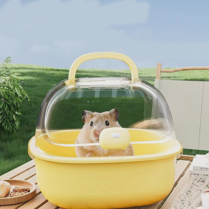 Draagbare Transparante Reiskooi voor Hamsters en Kleine Dieren met Handvat