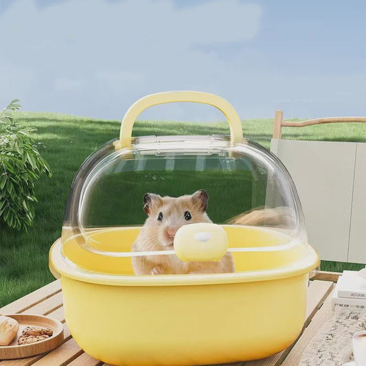 Draagbare Transparante Reiskooi voor Hamsters en Kleine Dieren met Handvat