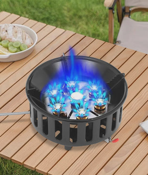 Draagbare Camping Gasbrander 21000W - Krachtige Outdoor Kookplaat met Adapters