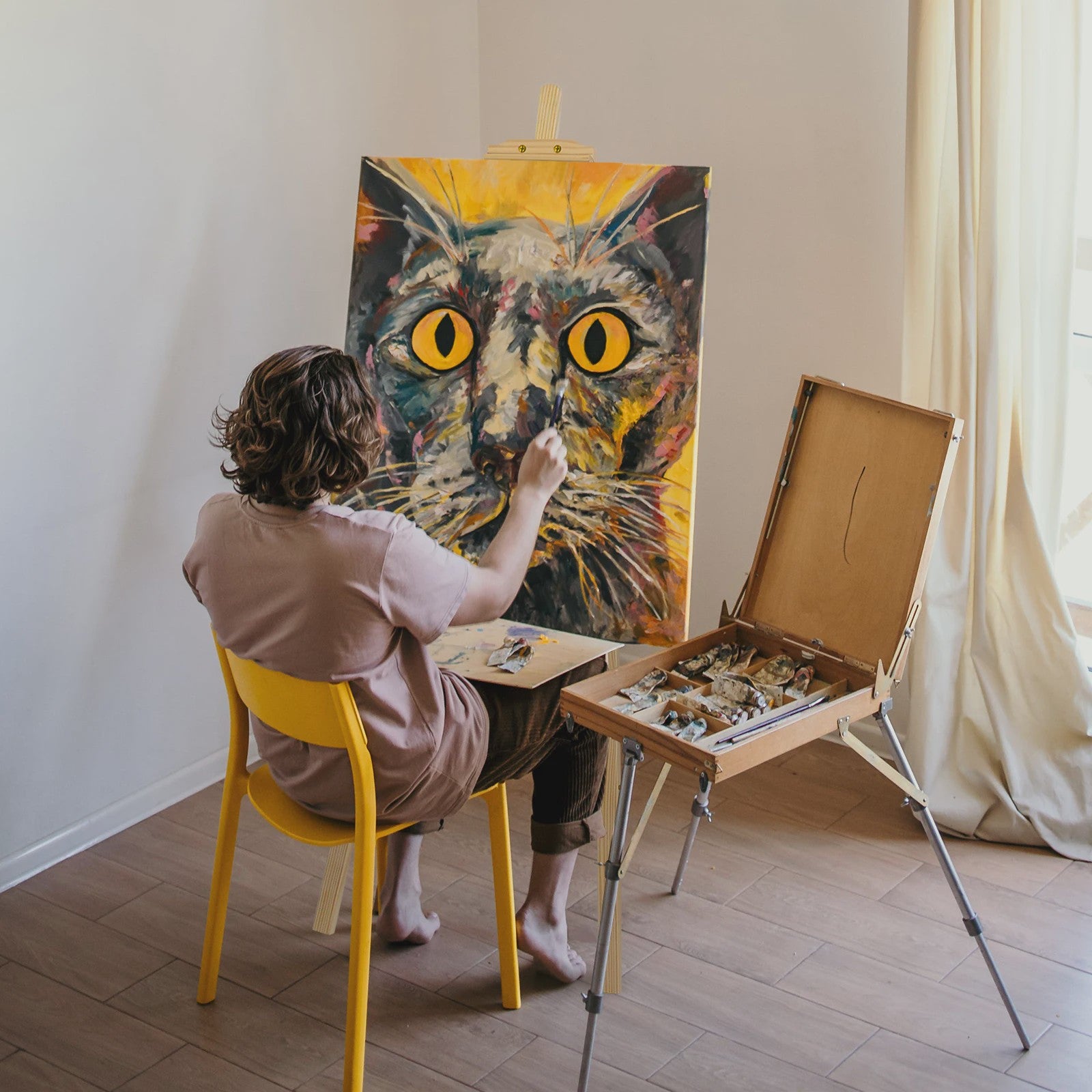 Houten A-Frame Ezel 175cm - Verstelbaar voor Schilderen, Bruiloft, Posters & Kinderen