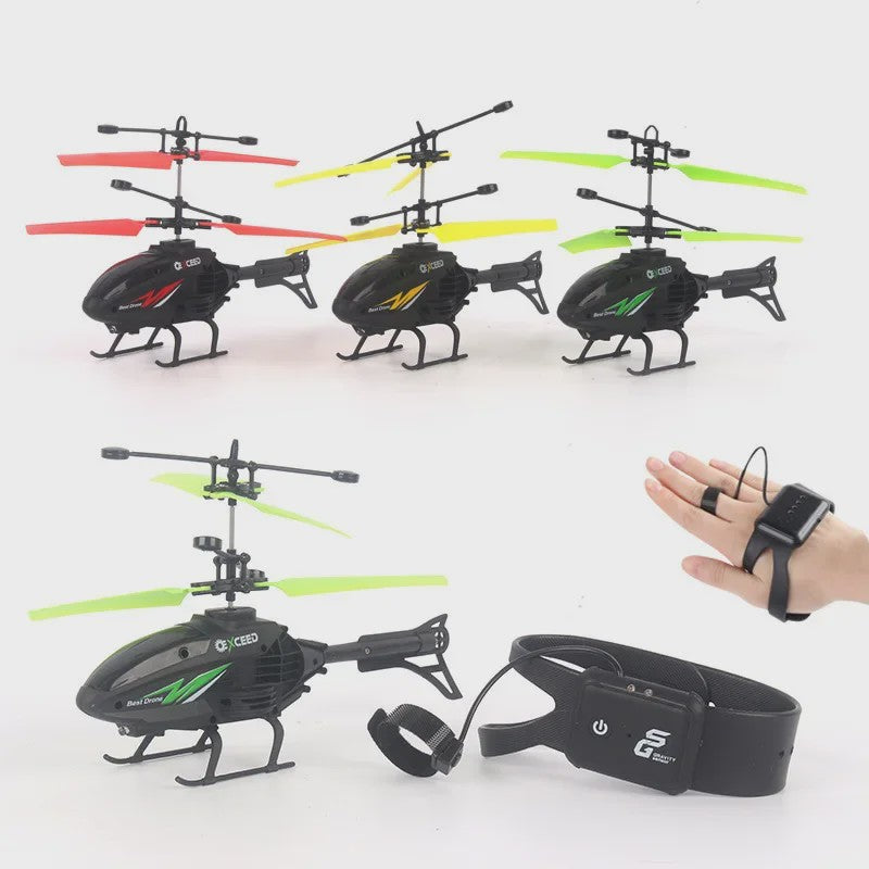 Handgestuurde RC Helikopter met Verlichting - Impactbestendig & Oplaadbaar